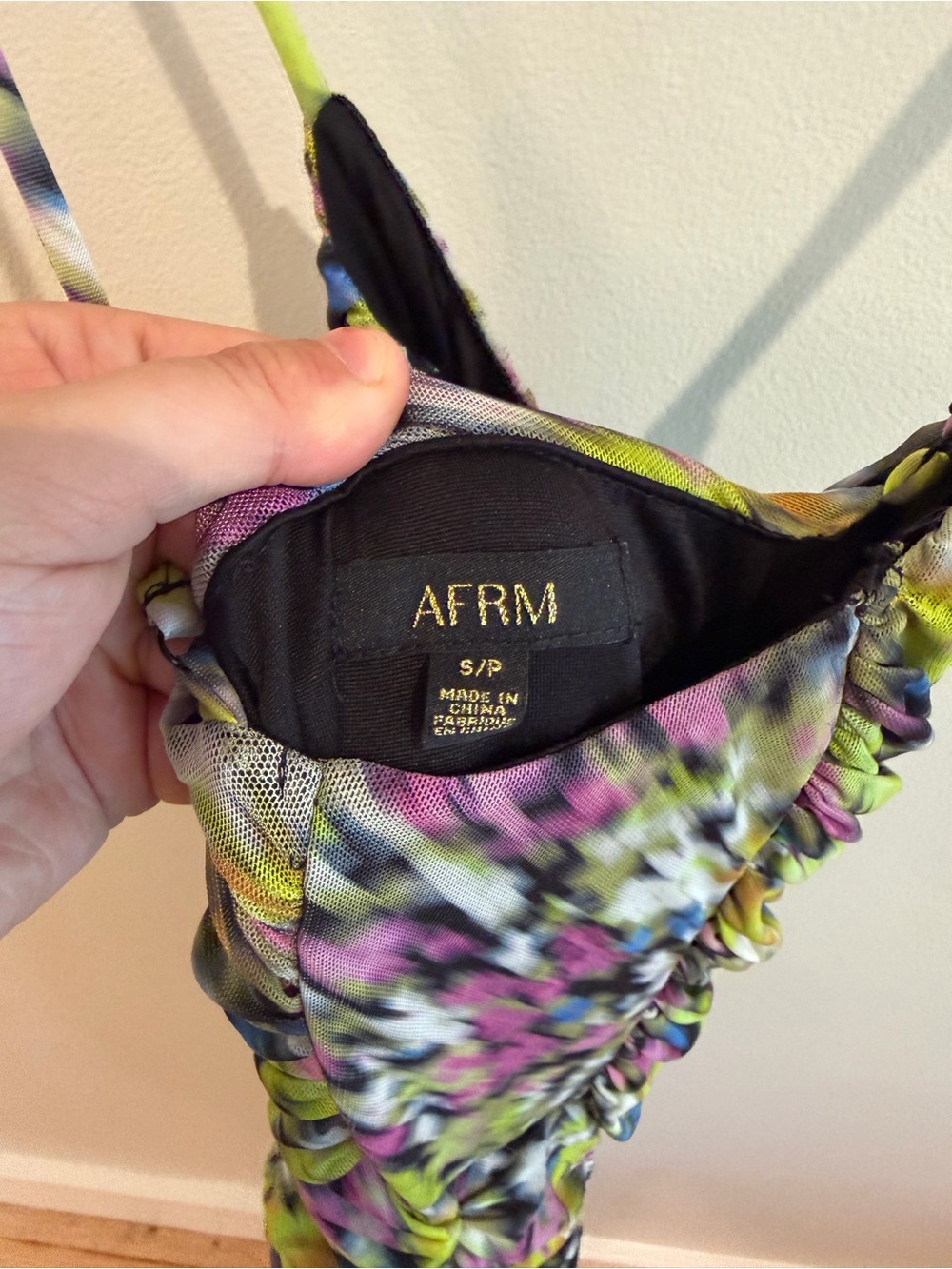 AFRM Floral Multi-Color Ruched Slip Dress - Picture 5 of 5